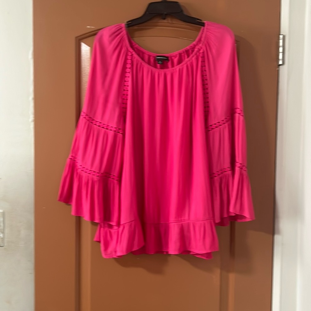 Inc International Concepts lined Bell Sleeve Top,Pink Sz XL AP-AP 23in. L 27in